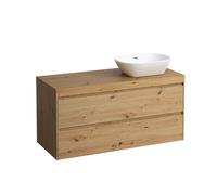 LAUFEN LANI Plan de toilette chêne sauvage incl. meuble sous-lavabo, 1 découpe à droite, 1185x495x580mm, H4065731122671, Couleur: ChÃªne sauvage