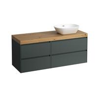 LAUFEN LANI Plan de toilette chêne sauvage incl. meuble sous-lavabo, 1 découpe à droite, 1370x495x580mm, H4065831122661, Couleur: Trafic gris