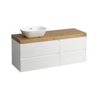 LAUFEN LANI Plan de toilette chêne sauvage incl. meuble sous-lavabo, 1 découpe à gauche, 1370x495x580mm, H4065821129991, Couleur: multicolore