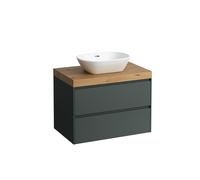 LAUFEN LANI Plan de toilette chêne sauvage incl. meuble sous-lavabo, 1 découpe au centre, 785x495x580mm, H4065511122661, Couleur: Trafic gris