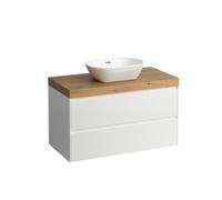 LAUFEN LANI Plan de toilette chêne sauvage incl. meuble sous-lavabo, 1 découpe au centre, 985x495x580mm, H4065611129991, Couleur: multicolore