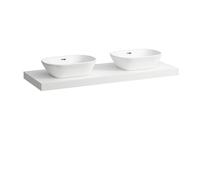 LAUFEN LANI Plan de toilette, découpe à gauche et à droite, 1370x495x65mm, H4046841122601, Couleur: Blanc mat