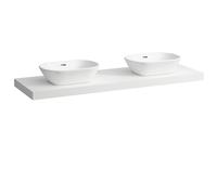 LAUFEN LANI Plan de toilette, découpe à gauche et à droite, 1570x495x65mm, H4046941122601, Couleur: Blanc mat