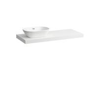LAUFEN LANI Plan de toilette, une découpe à gauche, 1185x495x65mm, H4046721122601, Couleur: Blanc mat