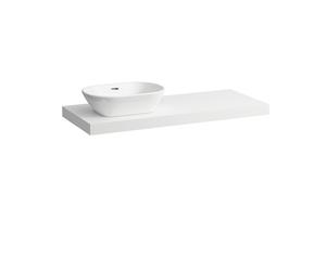 LAUFEN LANI Plan de toilette, une découpe à gauche, 1185x495x65mm, H4046721122601, Couleur: Blanc mat