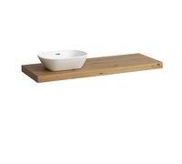 LAUFEN LANI Plan de toilette, une découpe à gauche, 1370x495x65mm, H4046821122671, Couleur: ChÃªne sauvage