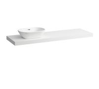 LAUFEN LANI Plan de toilette, une découpe à gauche, 1570x495x65mm, H4046921122601, Couleur: Blanc mat