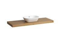 LAUFEN LANI Plan de toilette, une découpe au centre, 1370x495x65mm, H4046811122671, Couleur: ChÃªne sauvage