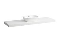 LAUFEN LANI Plan de toilette, une découpe au centre, 1570x495x65mm, H4046911122601, Couleur: Blanc mat