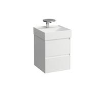 Laufen Lani pour Kartell Meuble sous-vasque, 2 tiroirs, 435x450x515mm, système de rangement inclus, H403922112, Couleur: Blanc brillant