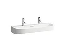 LAUFEN Lavabo Sonar H8103470001071 sous, avec trop-plein, avec 2 trous pour robinetterie, blanc