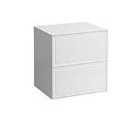 LAUFEN The New Classic Sideboard, sans découpe, 2 tiroirs, 575x455x600mm, H4060060856311, Couleur: Blanc brillant