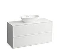 LAUFEN Le nouveau meuble à tiroirs / buffet H4060220856281 117,5x60x45,5cm, 2 tiroirs, plan vasque découpé au milieu, chêne noirci