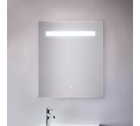 Laufen Miroir Leelo H4476329501441 - LED 4000K horizontal, cadre aluminium 600 mm, 1 capteur tactile