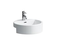 LAUFEN Living City lavabo semi-encastré, avec trop-plein, sans trou pour robinet, 460x460mm, blanc, H8134310001091