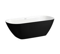 LAUFEN LUA Baignoire à poser, 750x1700x540mm, en Marbond, H2200820680001, Couleur: noir mat à lextérieur/ blanc brillant à lintérieur