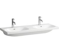 Laufen Lavabo double Lua 120x46 cm encastré, blanc, avec trop-plein, sans trou pour robinet