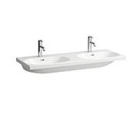 Laufen Lavabo double Lua H8140810001041 120×46 cm encastré blanc, trop-plein, 2 trous pour robinet