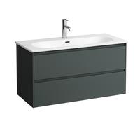 LAUFEN LUA Set LANI Set complet, lavabo 1 trou de robinetterie incl. meuble sous-lavabo, 1000x515x440mm, H8600882661041, Couleur: Trafic gris