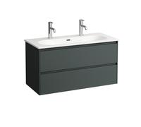 LAUFEN LUA Set LANI Set complet, lavabo 2 trous pour robinetterie incl. meuble sous-lavabo, 1000x515x440mm, H8600882661071, Couleur: Trafic gris