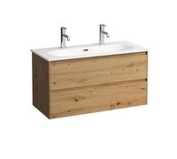 LAUFEN LUA Set LANI Set complet, lavabo 2 trous pour robinetterie incl. meuble sous-lavabo, 1000x515x440mm, H8600882671071, Couleur: Chêne sauvage
