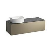 LAUFEN match0 Sonar tiroirs / buffet H4054220341421 117,5x34x45,5cm, découpe à gauche, titane / Nero Marquina