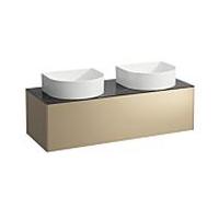 LAUFEN match0 Sonar tiroirs / buffet H4054240341401 117,5x34x45,5cm, découpe gauche / droite, or / Nero Marquina
