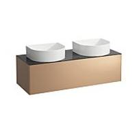 LAUFEN match0 Sonar tiroirs / buffet H4054240341411 117,5x34x45,5cm, découpe gauche / droite, cuivre / Nero Marquina