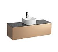 LAUFEN match0 Sonar tiroirs / buffet H4054250341411 117,5x34x45,5cm, découpe au milieu, avec trou pour robinet, cuivre / Nero Marquina