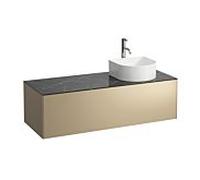 LAUFEN match0 Sonar tiroirs / buffet H4054270341401 117,5x34x45,5cm, découpe à droite, avec trou pour robinet, or / Nero Marquina