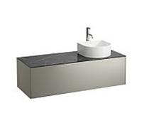 LAUFEN match0 Sonar tiroirs / buffet H4054270341421 117,5x34x45,5cm, découpe à droite, avec trou pour robinet, titane / Nero Marquina