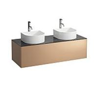 LAUFEN match0 Sonar tiroirs / buffet H4054280341411 117,5x34x45,5cm, découpe gauche / droite, avec trou pour robinet, cuivre / Nero Marquina