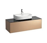 LAUFEN match0 Sonar tiroirs / buffet H4054510341411 117,5x34x45,5cm, découpe au milieu, cuivre / Nero Marquina