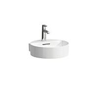 LAUFEN Match2 Val lave-mains H8132817571091 40x42.5cm, blanc mate, sans trou de coulée, avec trop - plein