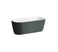 LAUFEN MEDA Baignoire en pose libre, Marbond, 1600x750x590mm, H221112, H2211121670001, Couleur: gris trafic mat à l'extérieur, blanc brillant à l'intérieur