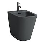Laufen Meda bidet sur pied H8321117583021 36x54cm, avec trop-plein, avec trou pour robinetterie, graphite mat