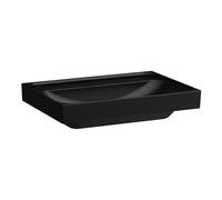 Meda lavabo à poser sur plan face inférieure meulée noir mat 650x460x80 mm - LAUFEN H8161147161121