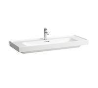 LAUFEN MEDA lavabo, encastrable, 1200x460mm, tablette des deux côtés, 1 trou pour robinet, avec trop-plein, H8141117571041, Couleur: Blanc Mat