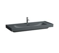 LAUFEN Meda lavabo, encastrable, 1200x460mm, tablette des deux côtés, 2 trous pour robinet, avec trop-plein, H8141117581071, Couleur: Graphite mat