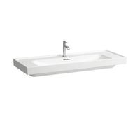 Laufen Meda lavabo, encastrable, 1200x460mm, tablette des deux côtés, 3 trous pour robinet, avec trop-plein, H8141110001081, Couleur: Blanc