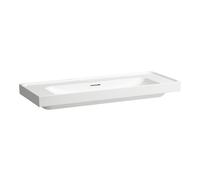 Laufen Meda lavabo, encastrable, 1200x460mm, tablette des deux côtés, sans trou pour robinetterie, avec trop-plein, H8141117571091, Couleur: Blanc Mat