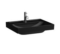 Laufen Meda lavabo H8101137161111 60x46cm, à encastrer, sans trop-plein, trou de robinetterie 2000 par lavabo, noir mat