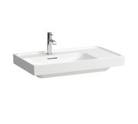 Laufen Meda lavabo H8171160001041 80x46cm, à encastrer, étagère à droite, avec trop-plein, 1 trou pour robinetterie, blanc