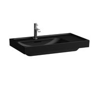 Meda lavabo mural ou à poser sur meuble tablette à droite noir mat 800x460x80 mm - LAUFEN H8171167161081