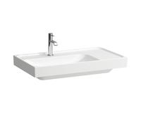 Meda lavabo mural ou à poser sur meuble tablette à droite blanc mat 800x460x80mm - LAUFEN H8171167571581