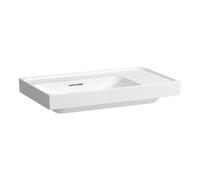 Laufen Meda lavabo H8171164001091 80x46cm, à encastrer, étagère à droite, avec trop-plein, sans trou pour robinetterie, blanc avec LCC