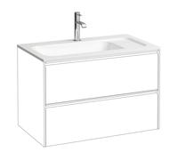 LAUFEN Meda Lave-mains pour meuble slim, 775x445mm, pour H421682, tablette à droite, 1 trou pour robinet, sans trop-plein, Marbond, H8141177571111, Couleur: Blanc mat