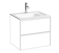 LAUFEN Meda Lave-mains pour meubles slim, 575x445mm, pour H421672, tablette à droite, 1 trou pour robinetterie, sans trop-plein, Marbond, H8141130001111, Couleur: Blanc