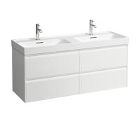 Laufen Meda Meuble sous-lavabo, 4 tiroirs, système de rangement inclus, pour H814112, 1284x448x515mm, H421644011, Couleur: Blanc mat