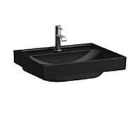 Meda lavabo à poser sur plan face inférieure meulée noir mat 550x460x80 mm - LAUFEN H8161127161111